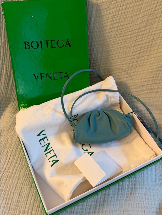 Bottega Veneta Handbags - Bottega Veneta Blue Teal Mini Pouch Shoulder Bag